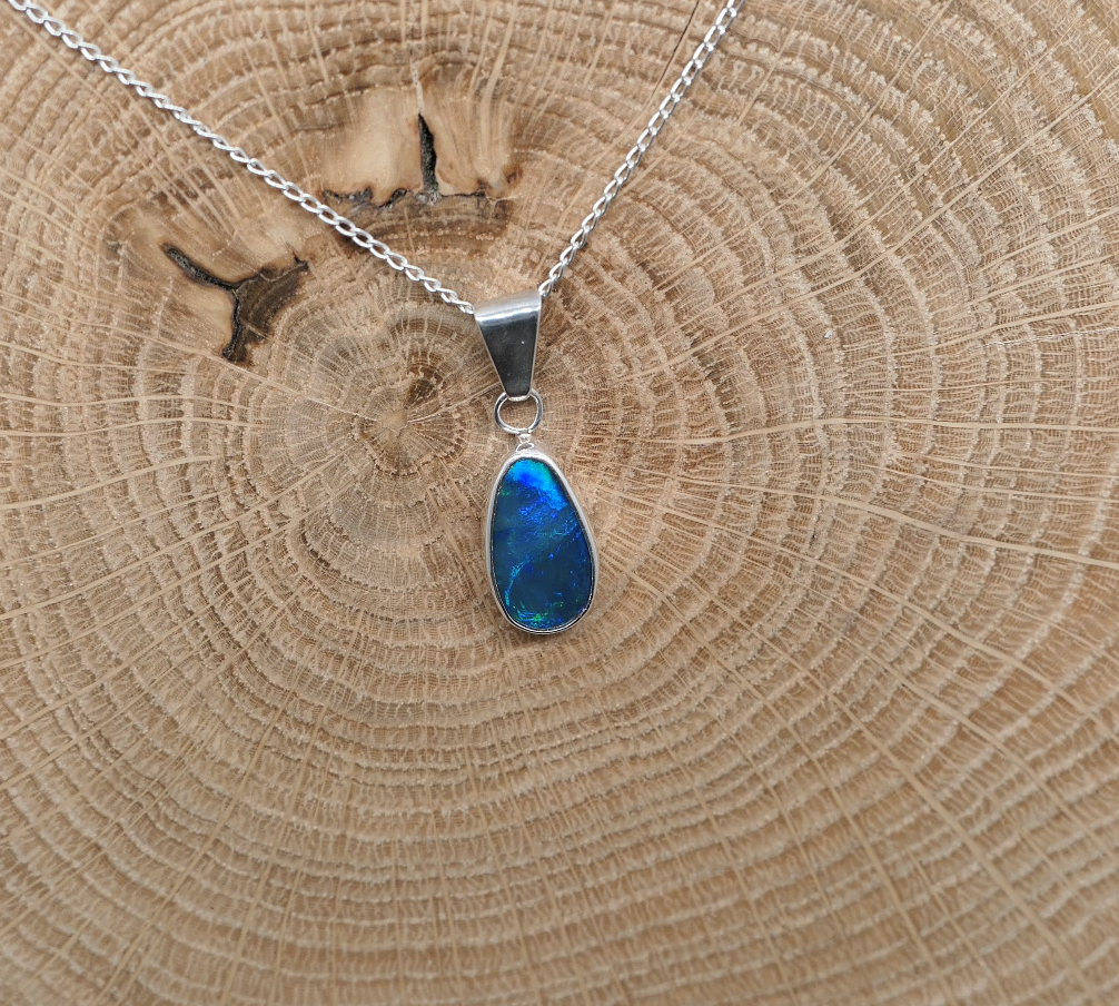 Silver opal pendant