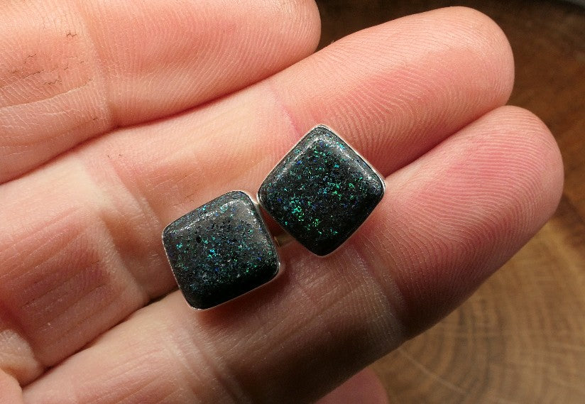 Sterling Silver opal cufflinks