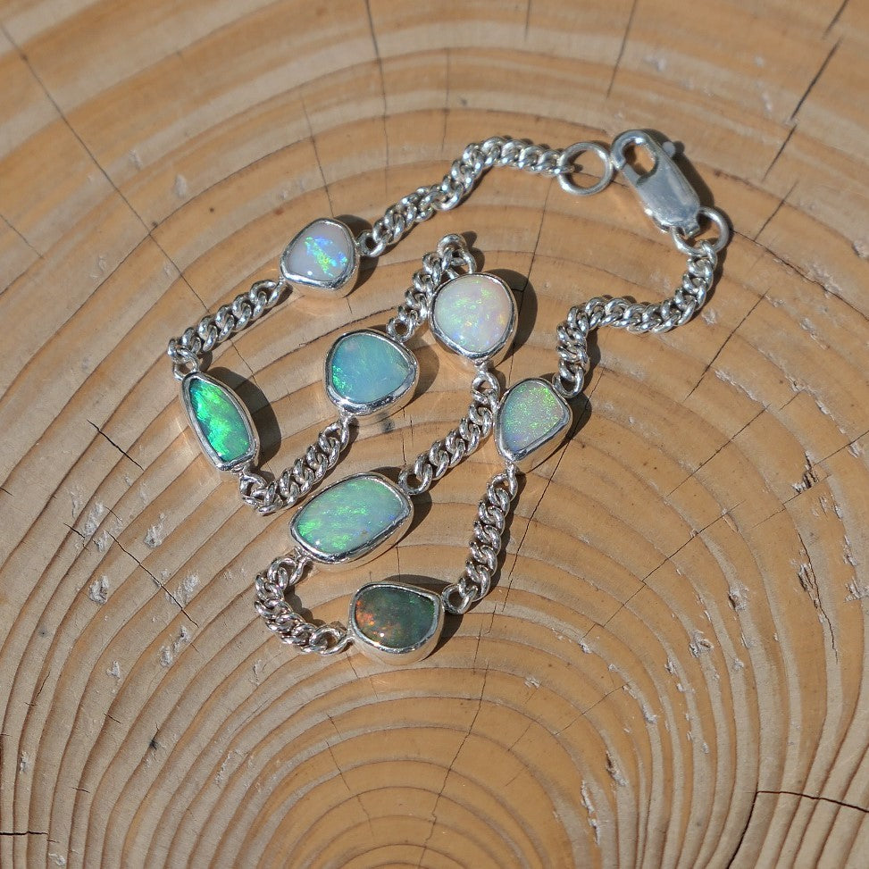 Silver opal bracelet