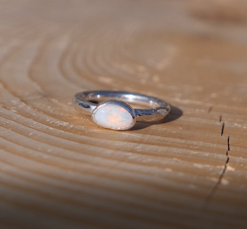 Silver opal ring, size I-1/2, 4.5