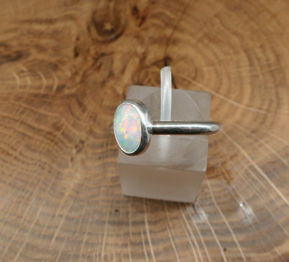 Silver Opal ring size O/7.25