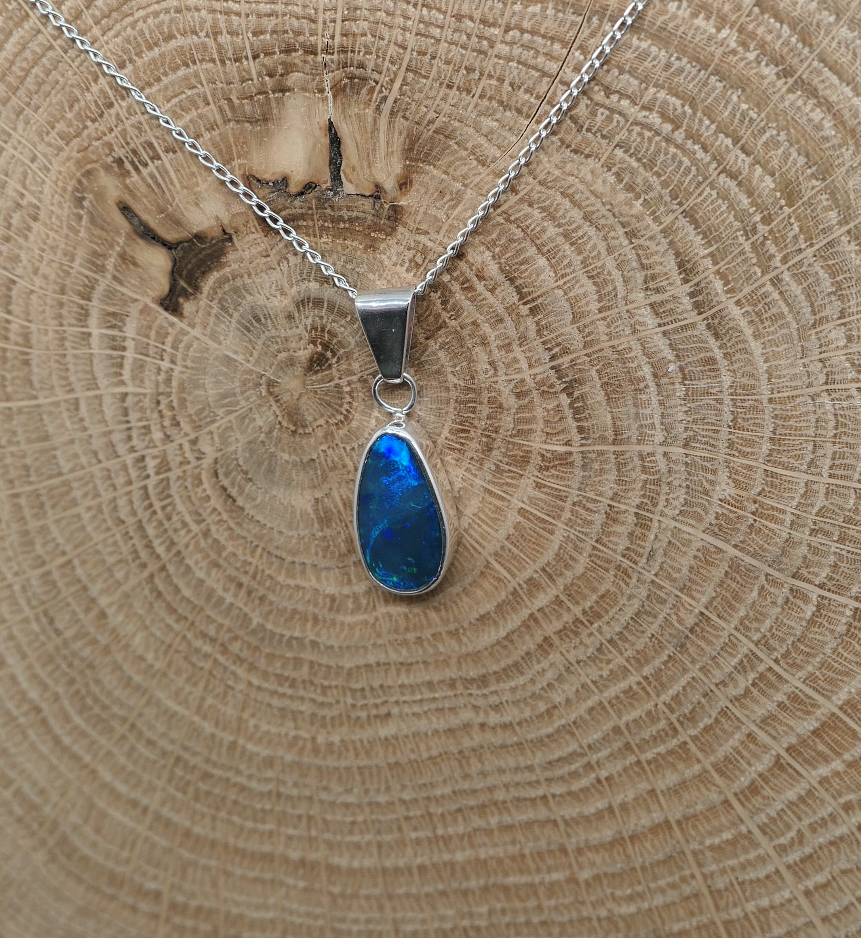 Silver opal pendant