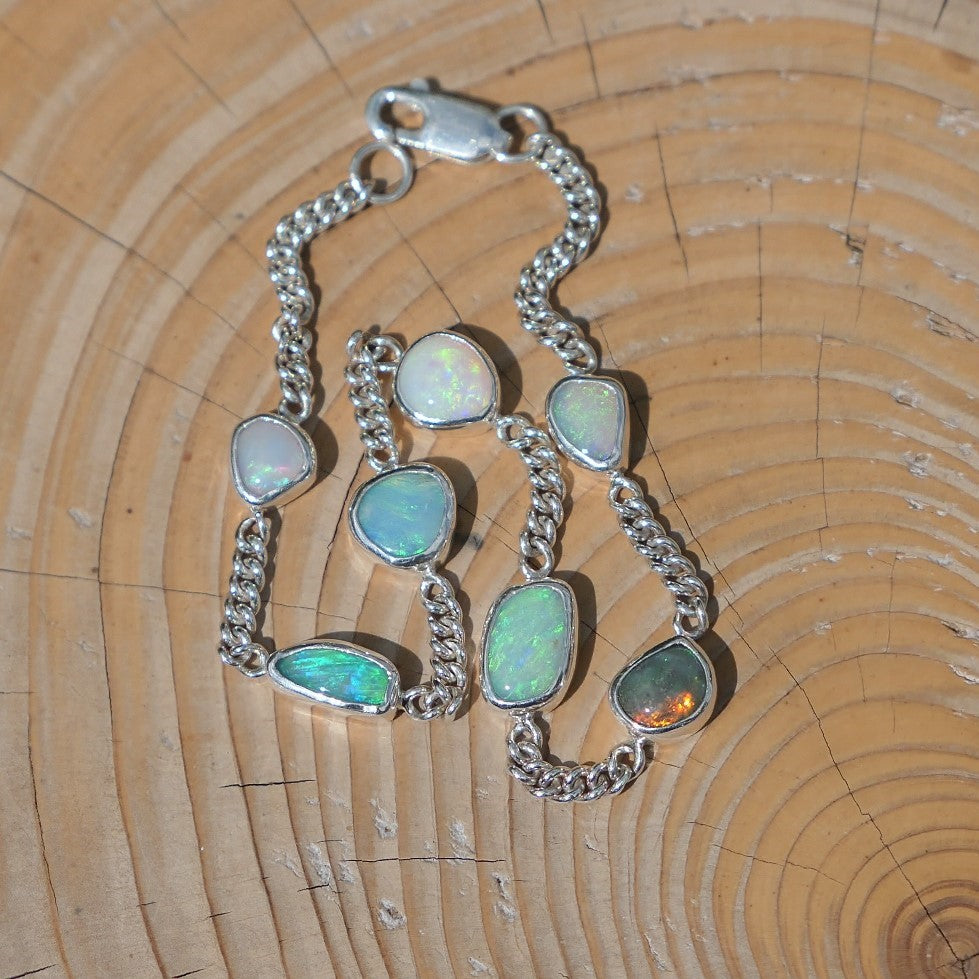 Silver opal bracelet