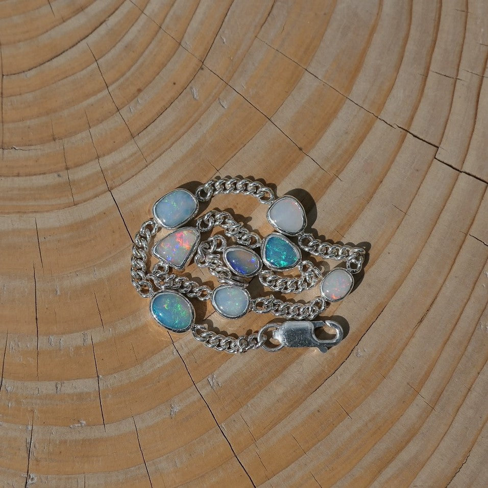 Silver opal bracelet