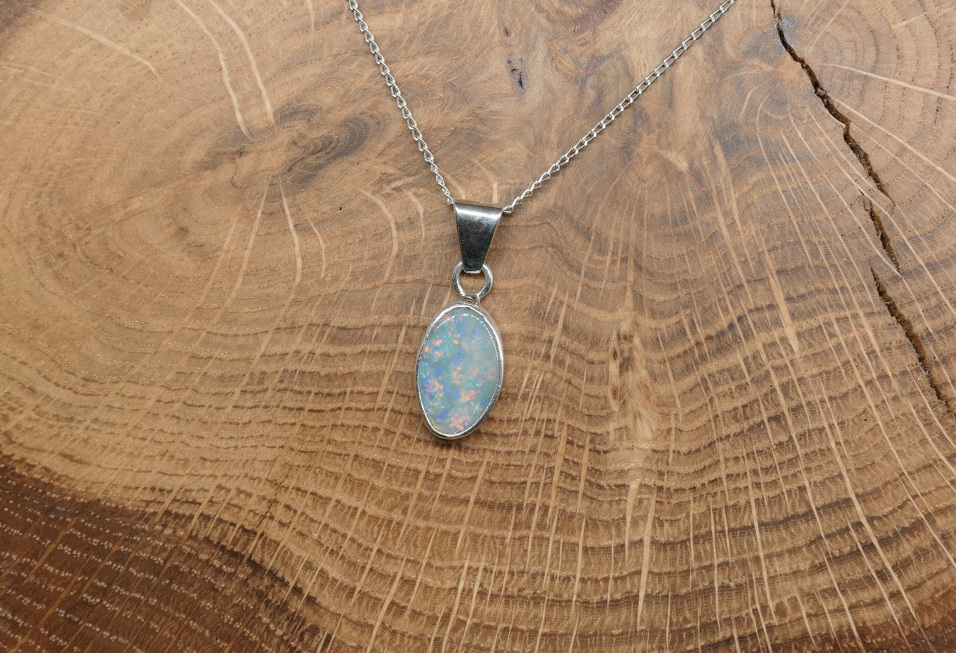 Silver Mintubi opal pendant