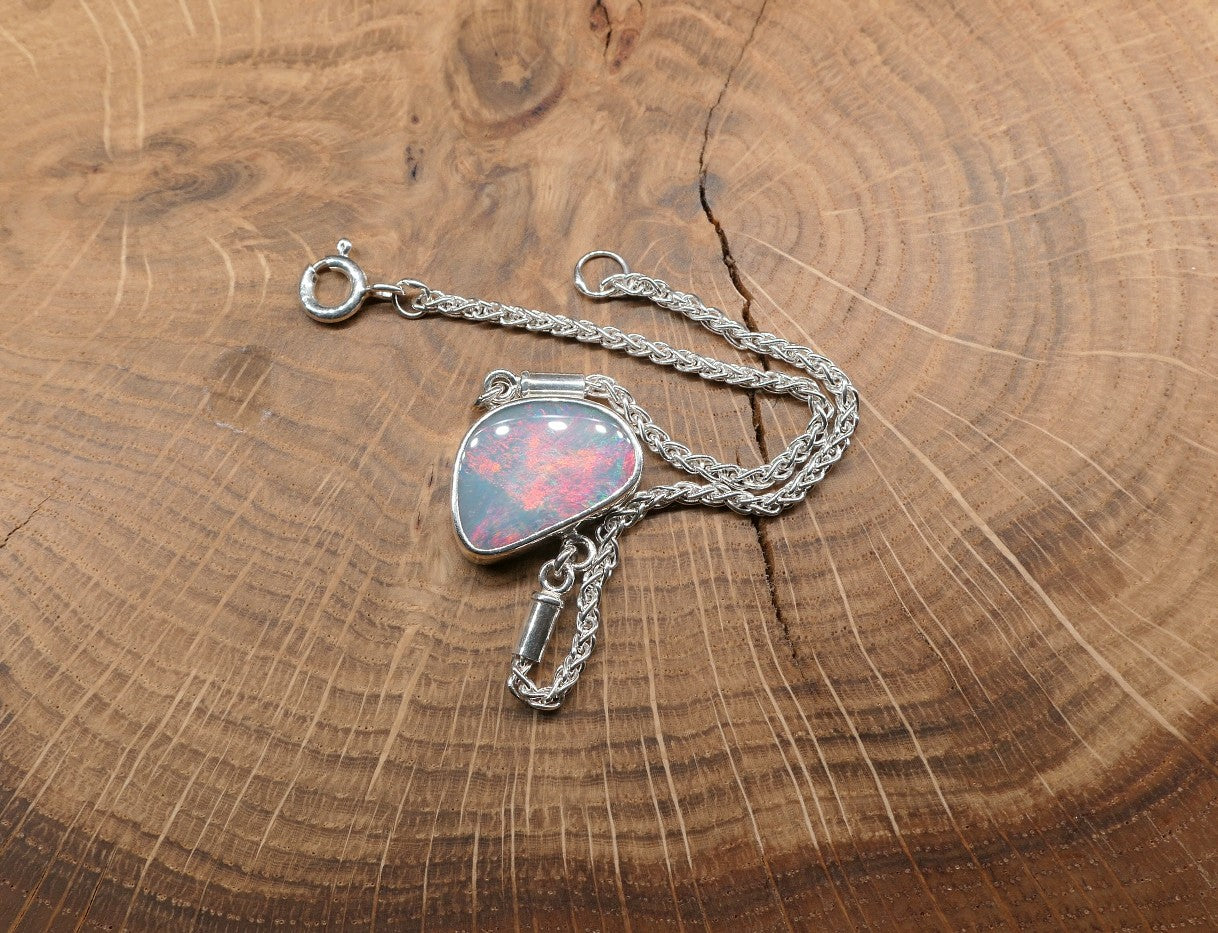 Silver opal bracelet