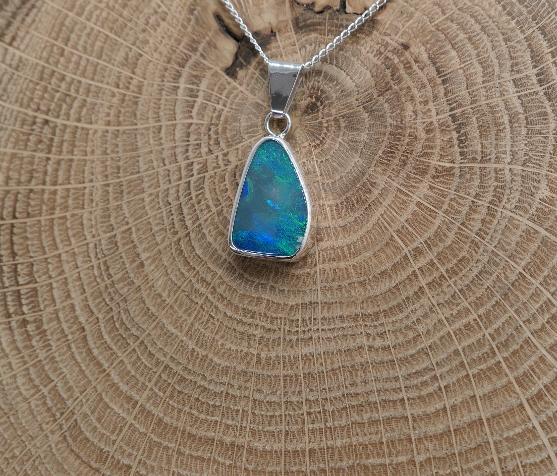 Silver opal pendant