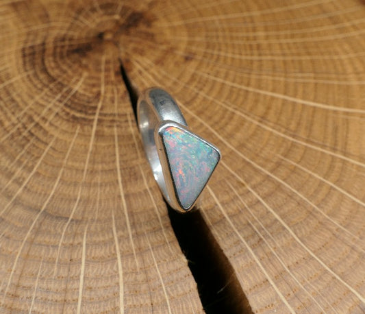 Silver Opal ring size N - 6.75US