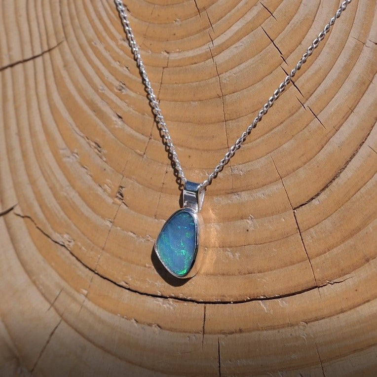 Silver opal pendant