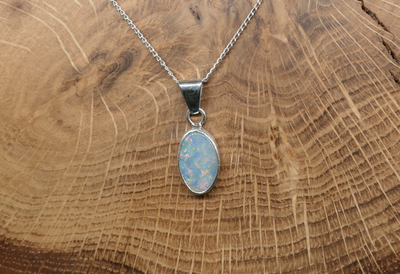 Silver Mintubi opal pendant