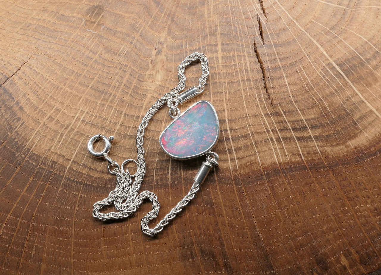 Silver opal bracelet