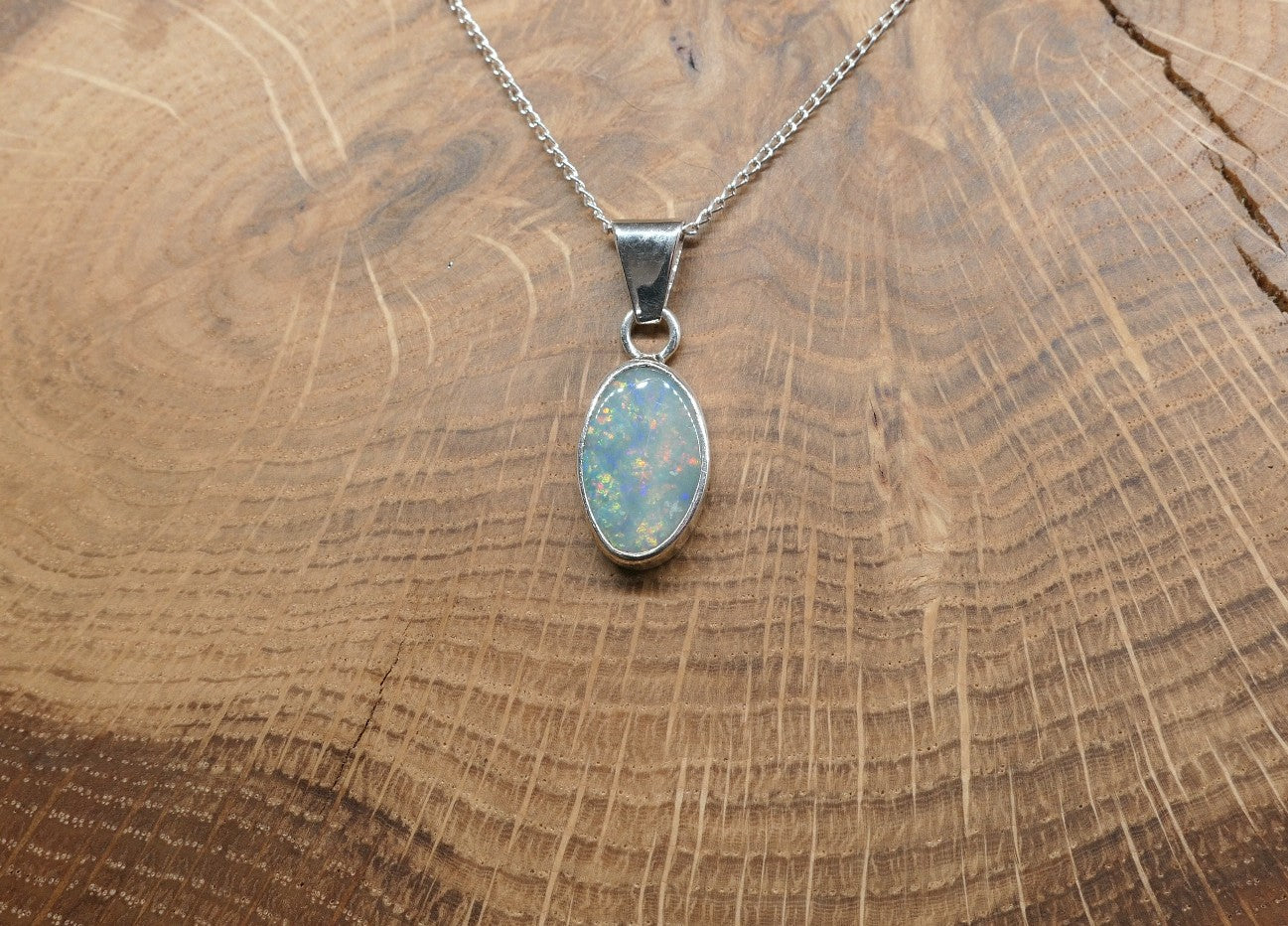 Silver Mintubi opal pendant