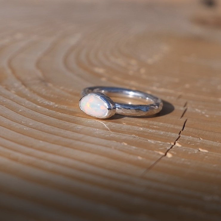 Silver opal ring, size I-1/2, 4.5