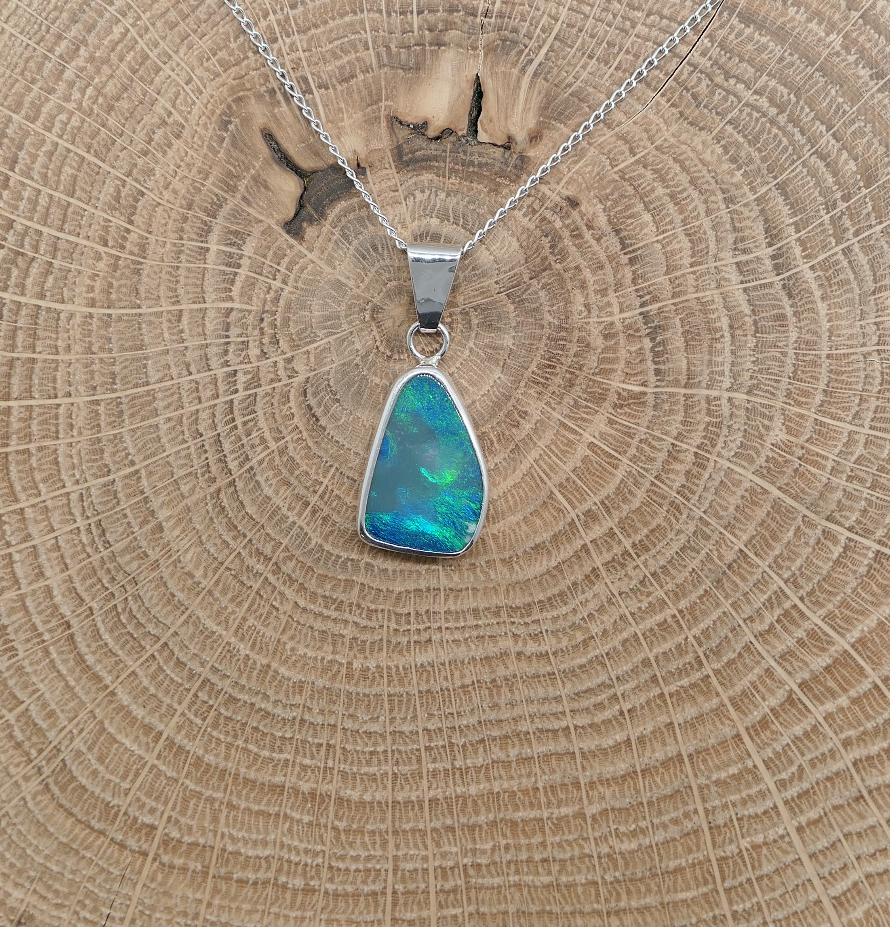 Silver opal pendant