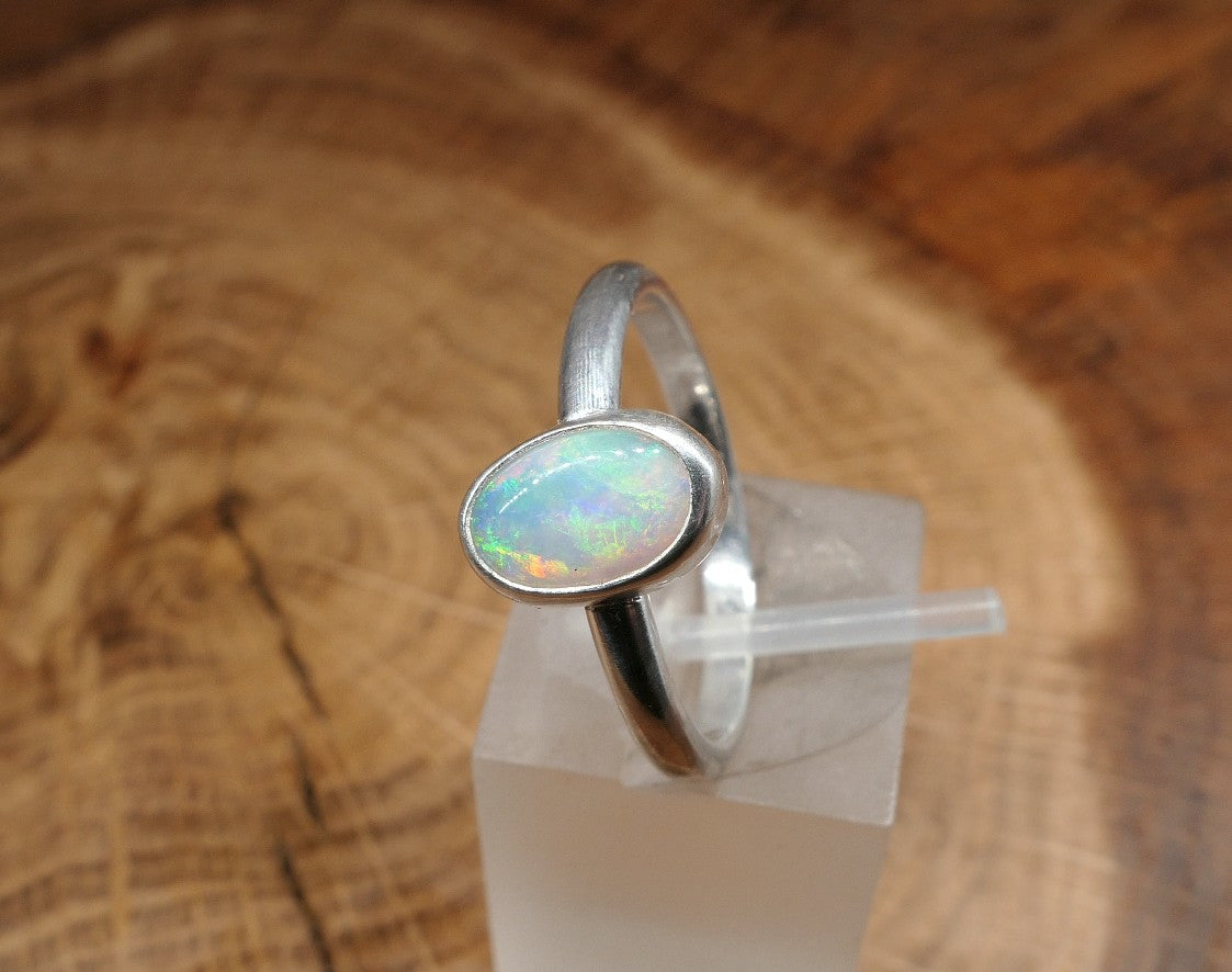 Silver Opal ring size O/7.25