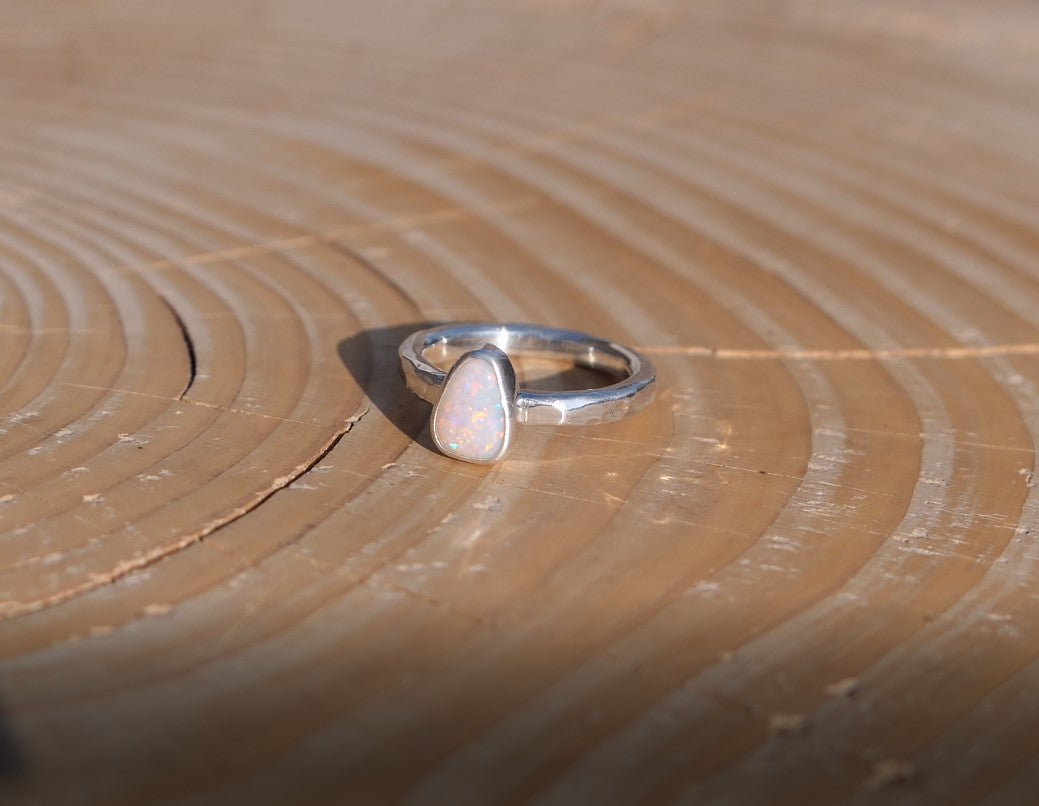 Dainty silver ring, size H/4