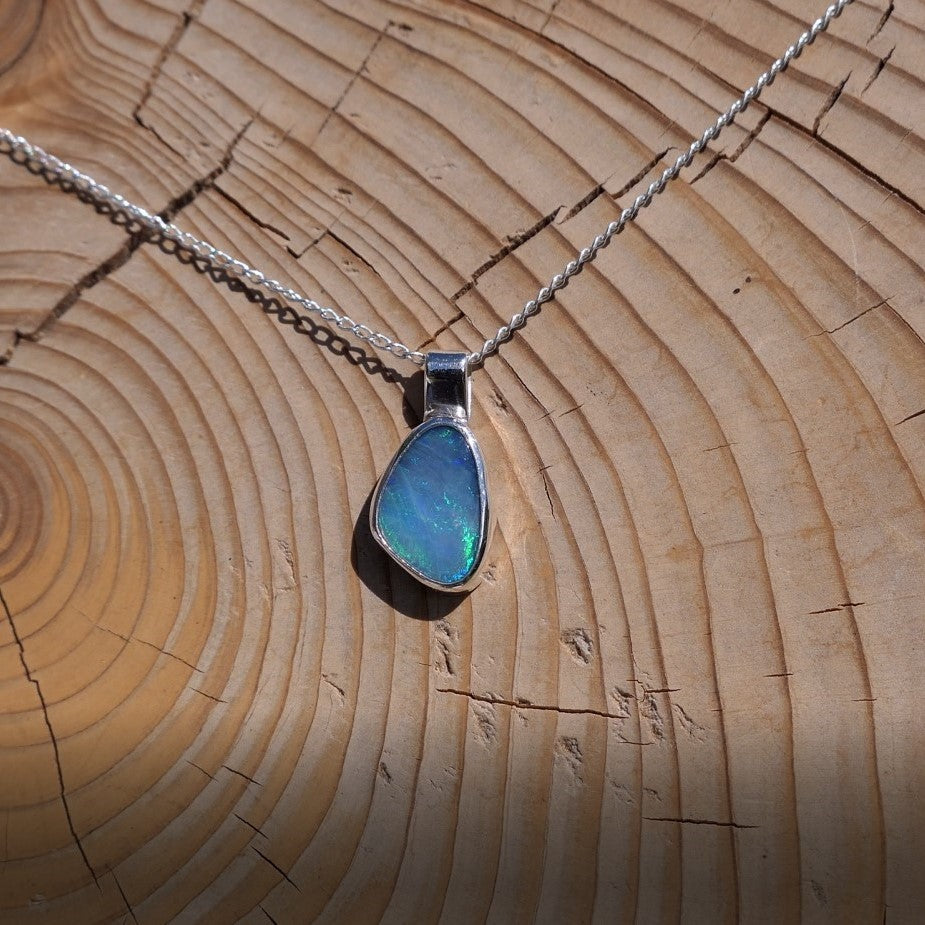 Silver opal pendant