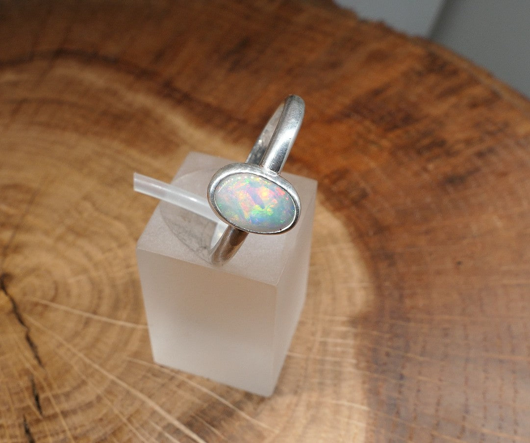 Silver Opal ring size O/7.25