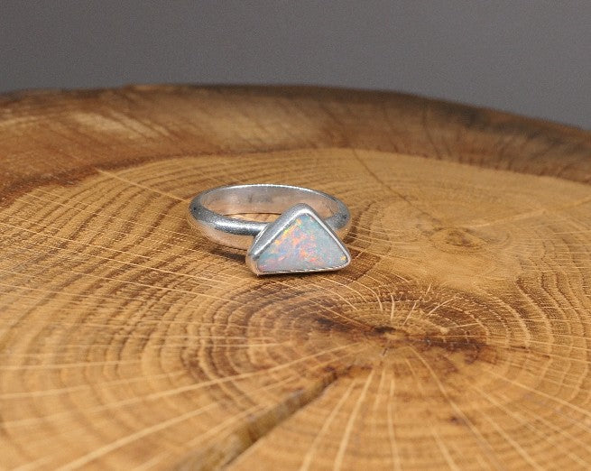 Silver Opal ring size N - 6.75US