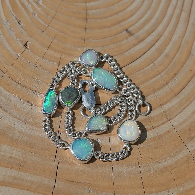 Silver opal bracelet