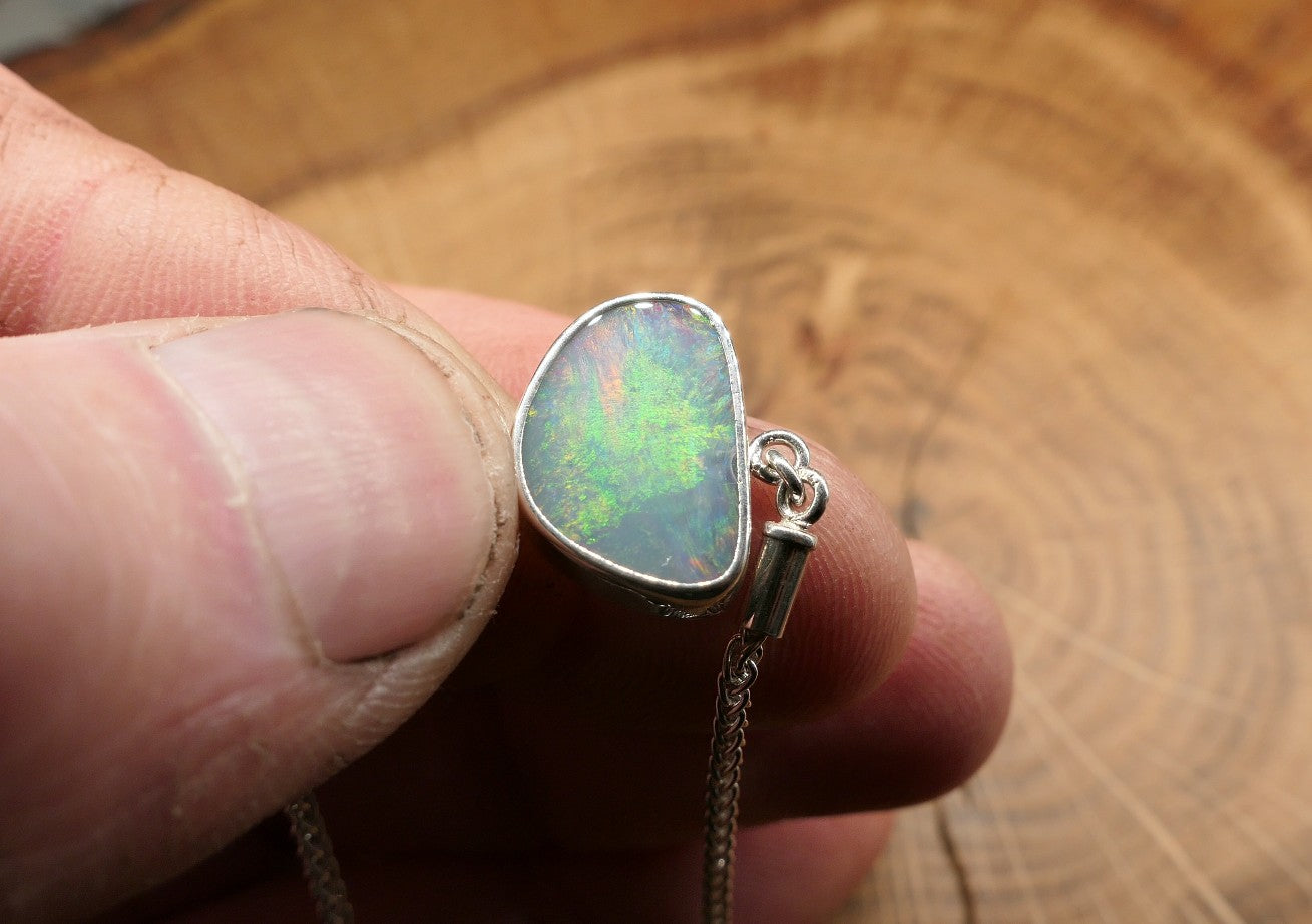 Silver opal bracelet