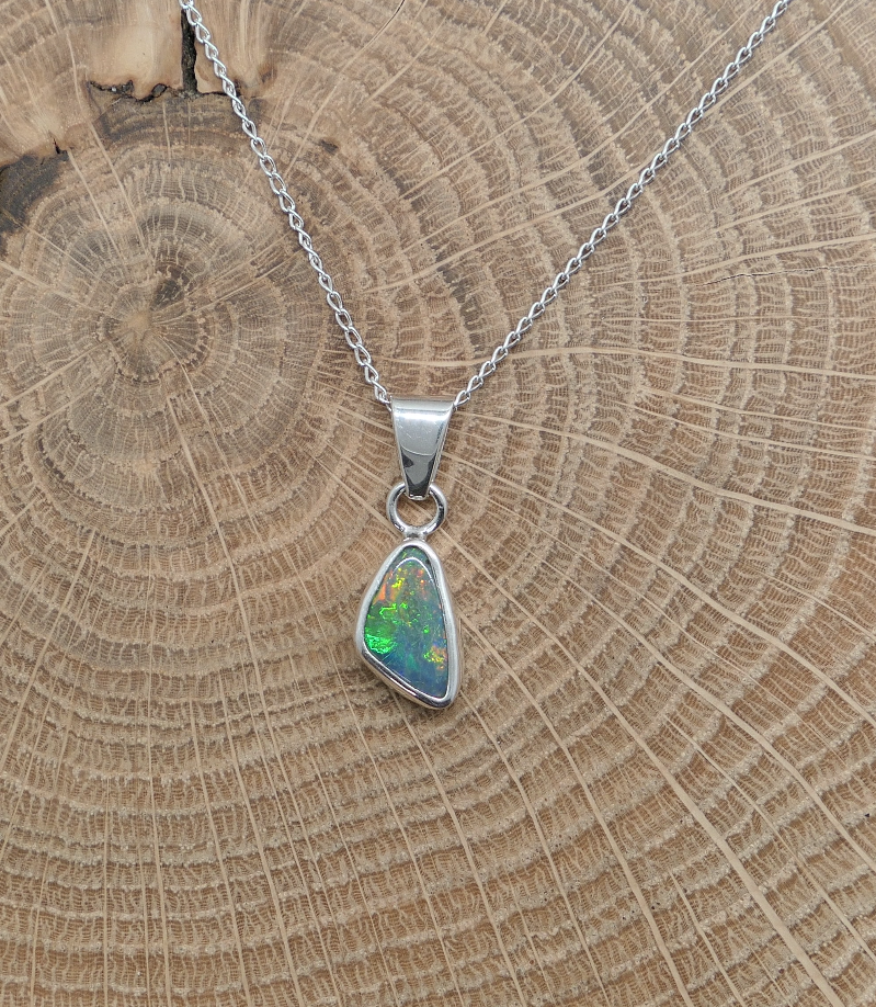 Silver opal pendant