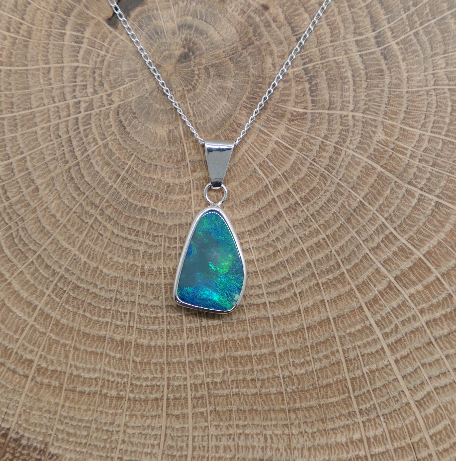 Silver opal pendant