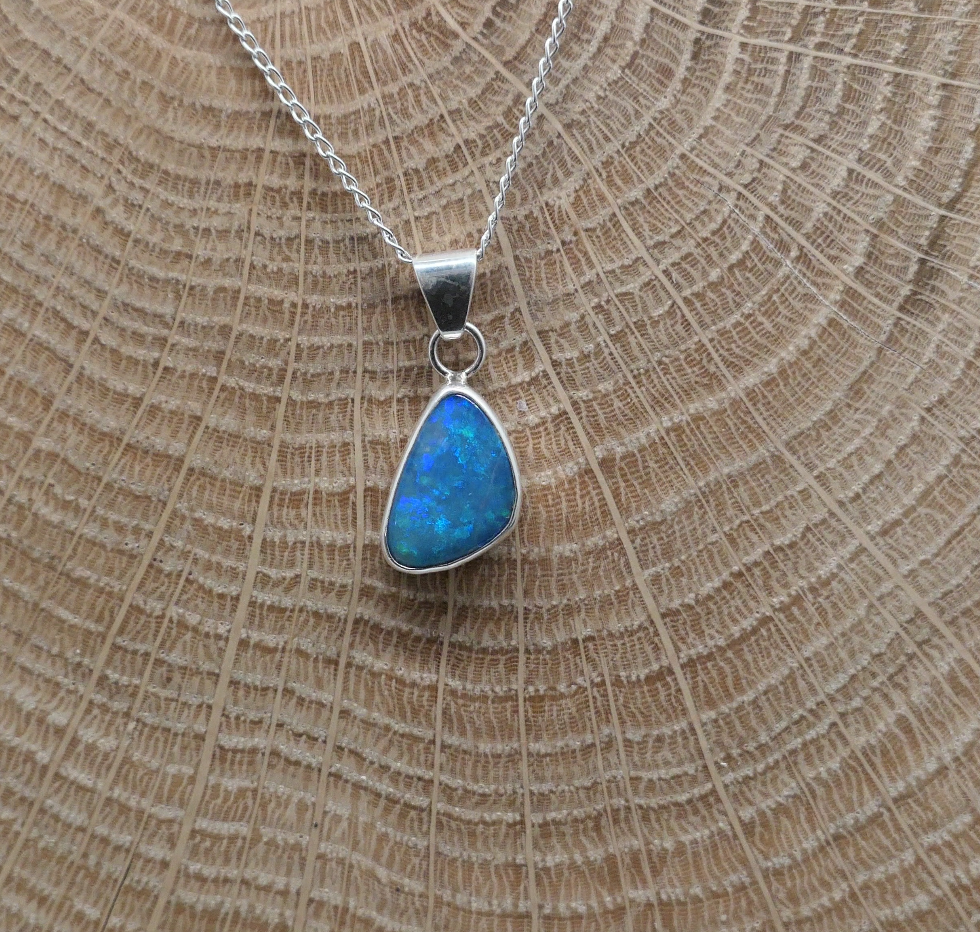 Silver opal pendant