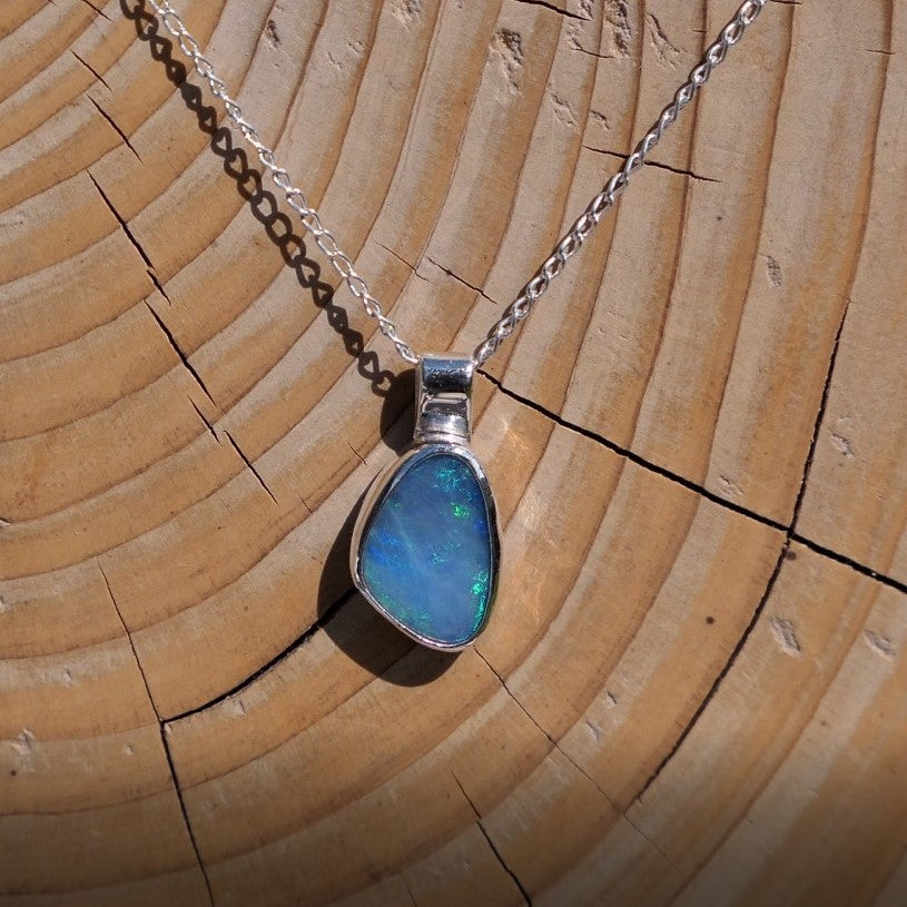 Silver opal pendant