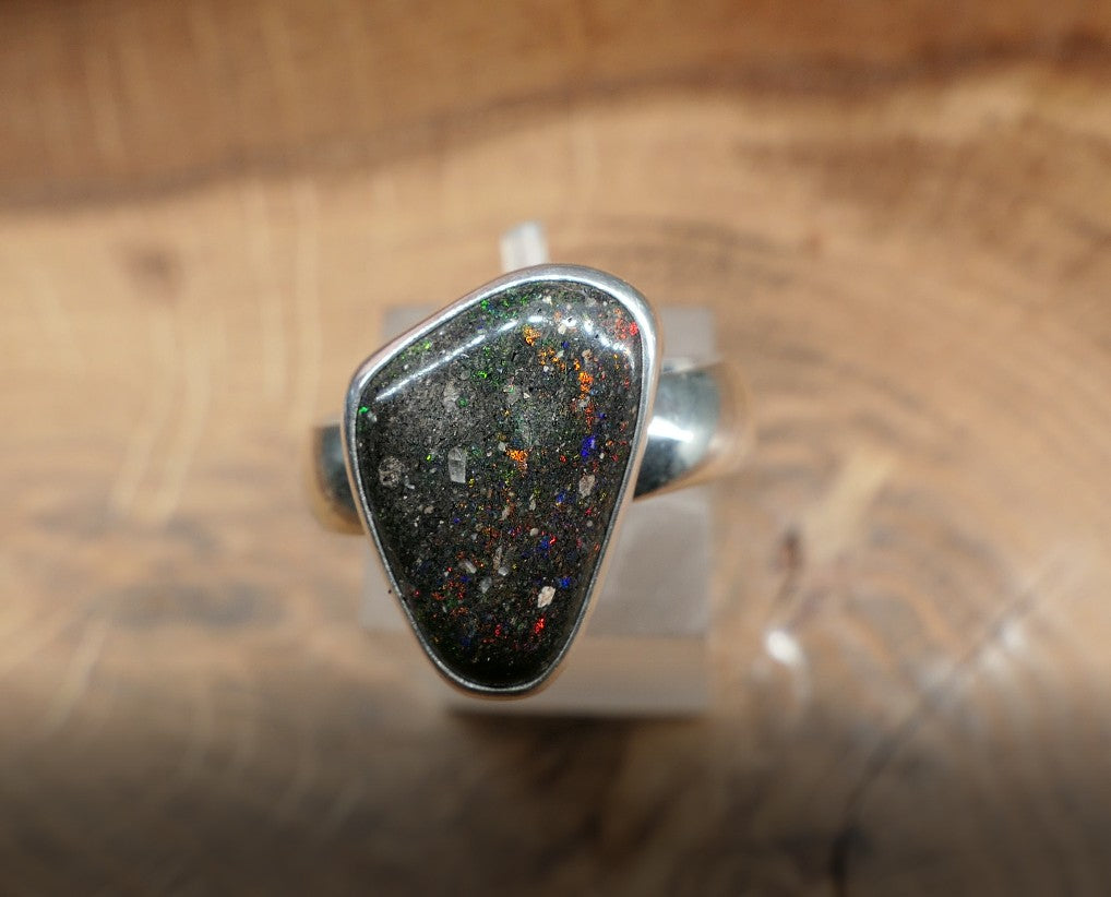 Silver Opal ring size P