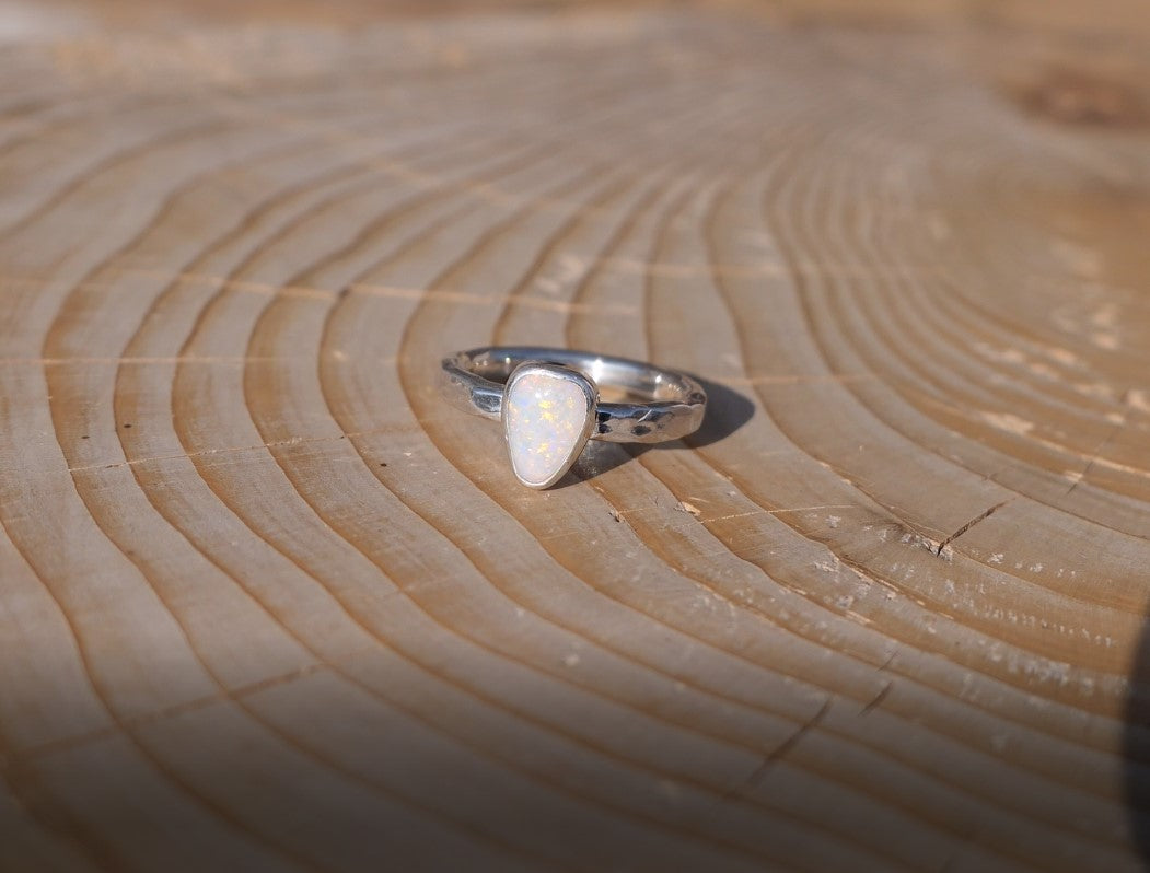 Dainty silver ring, size H/4