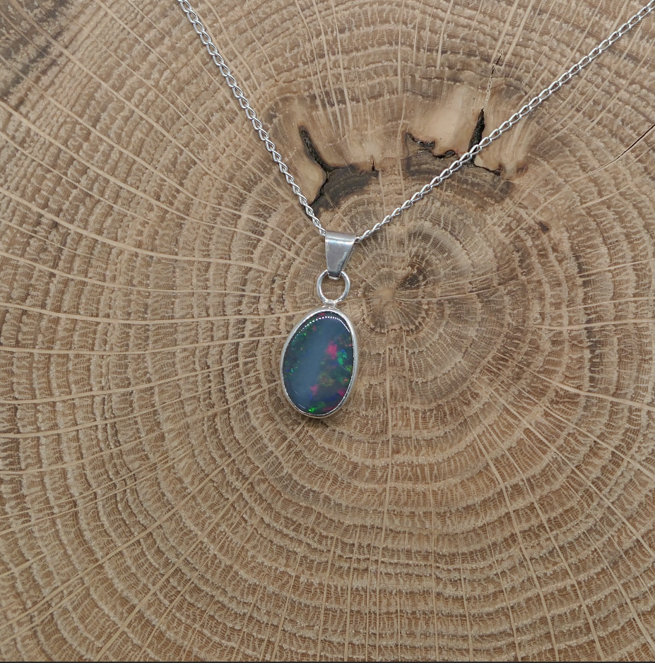 Silver opal pendant