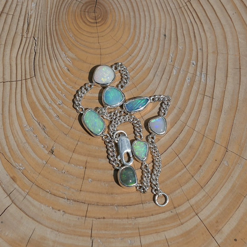 Silver opal bracelet