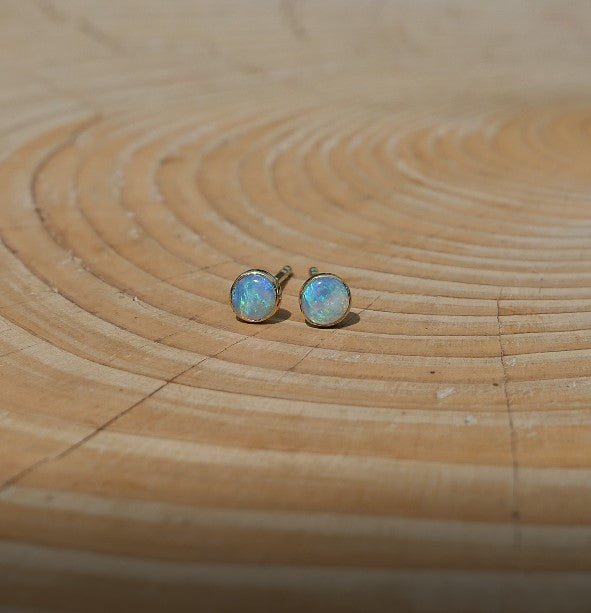 5mm 18k gold ear studs