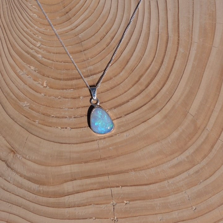 Silver opal pendant