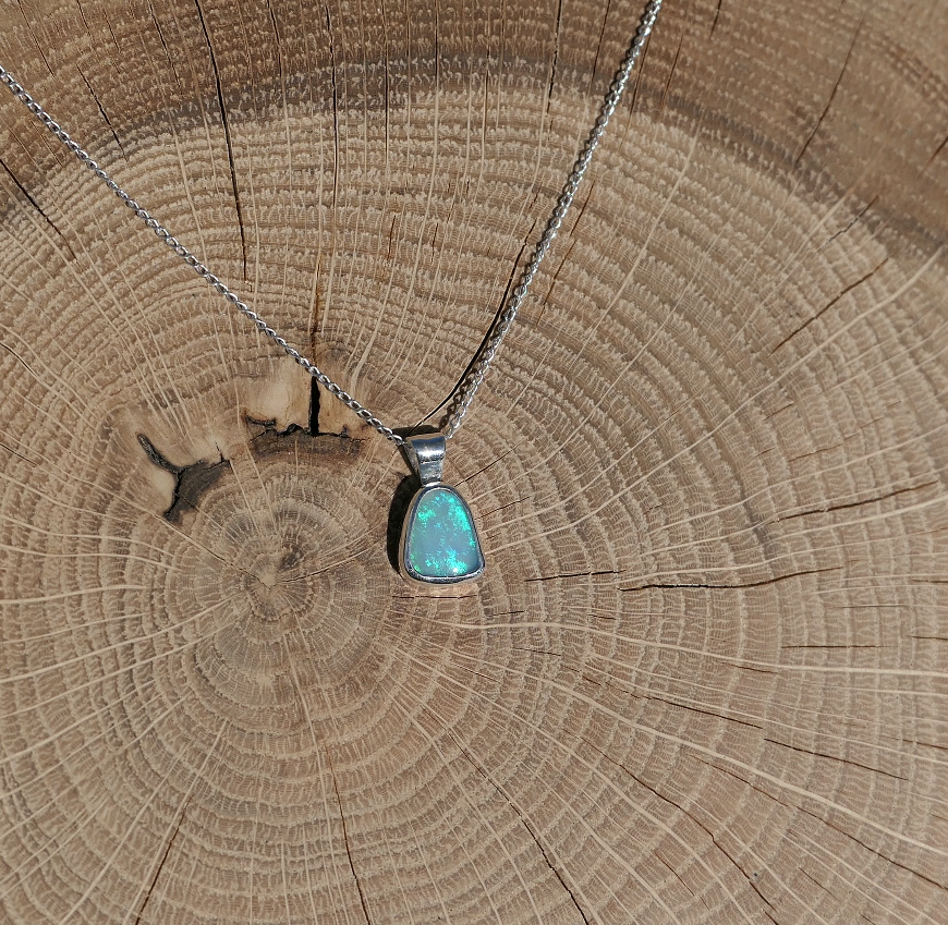 Silver opal pendant