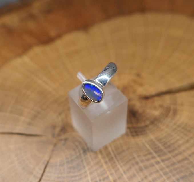 Silver Opal ring size N/6.75 US
