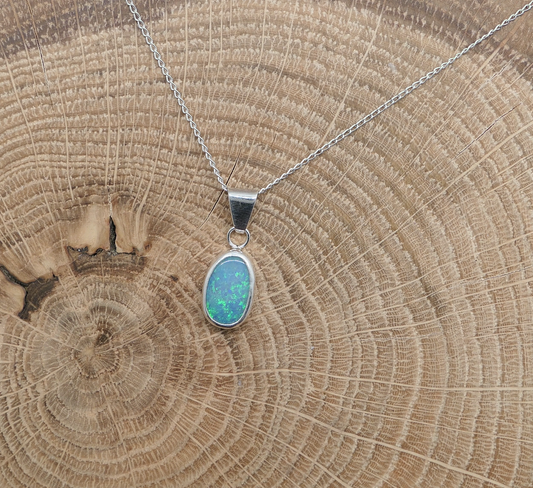 Silver opal pendant