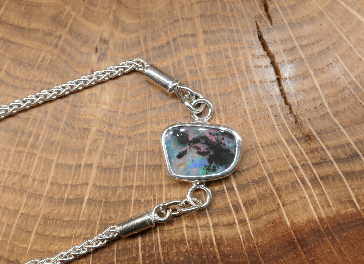 Silver opal bracelet,