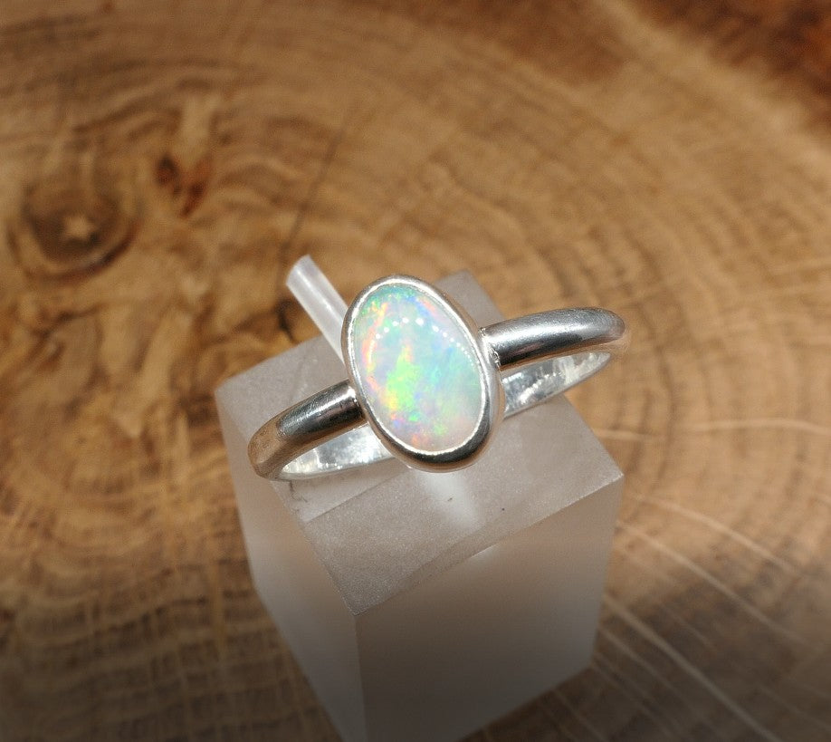 Silver Opal ring size O/7.25