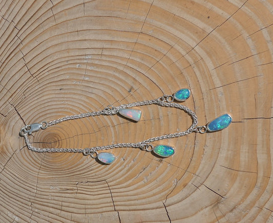 Silver opal bracelet