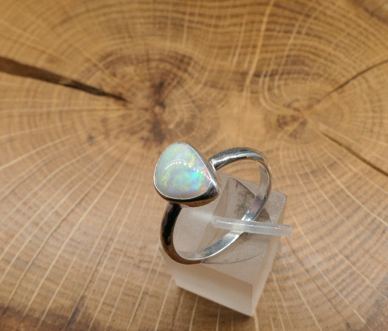 Silver Opal ring size Q - 8.25US