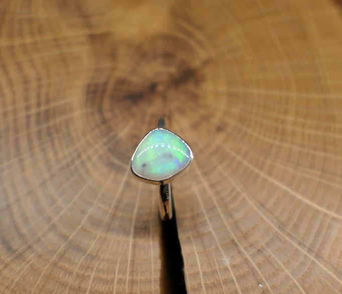 Silver Opal ring size P - 7.75US