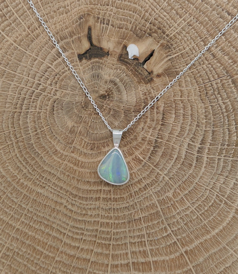 Silver opal pendant