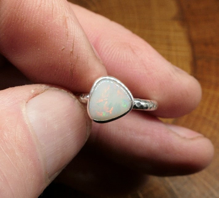 Silver Opal ring size O/7.25