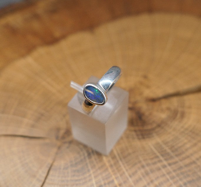 Silver Opal ring size N/6.75 US