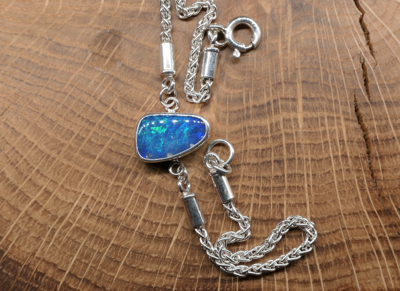 Silver opal bracelet