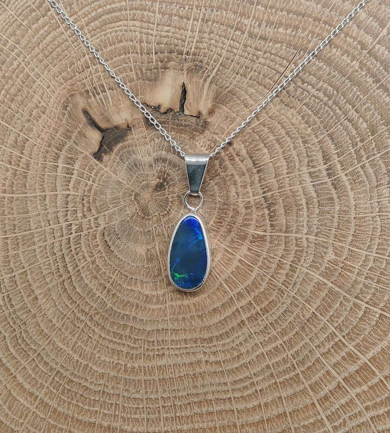 Silver opal pendant