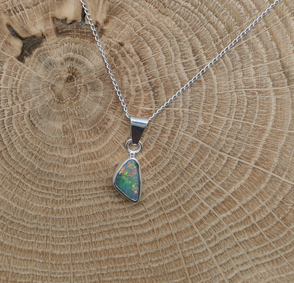 Silver opal pendant