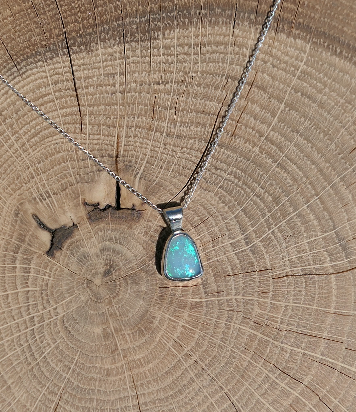 Silver opal pendant